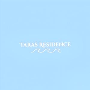 une image d'une vague avec les mots parsas resilience dans l'établissement Taras Residence, à Karavádhos