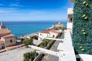 a view of the ocean from a building at Residenza Luce Sul Mare in Tropea