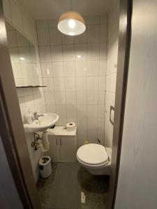 a small bathroom with a toilet and a sink at Apartment in Herne 4 in Herne