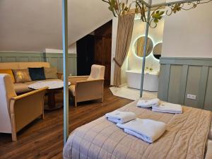 Postel nebo postele na pokoji v ubytování Dom Potok