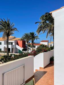 desde el balcón de una casa con palmeras en Your House in Menorca, en Ciutadella