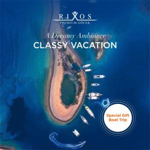 una copertina di un libro di una vacanza di classe in un ambiente da sogno di Rixos Premium Göcek - Adult Only a Göcek