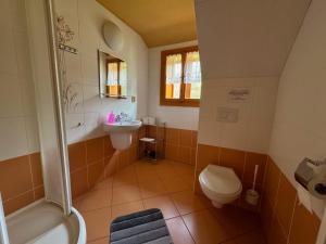 Koupelna v ubytování Apartmány Podťaté + 37 fotografií