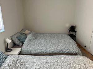 Tempat tidur dalam kamar di 嵐山 天龍の宿 駐車無料 一棟貸切 最大5人 Dragon Legend Arashiyama Central Private Rare Modern House Free Parking Max 5ppl