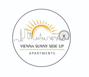 een illustratie van de skyline van viennaenna samenvatting kant op en de zon bij Vienna Sunny Side Up Apartments in Wenen