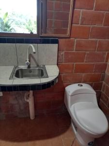 A bathroom at River Spot Lodge