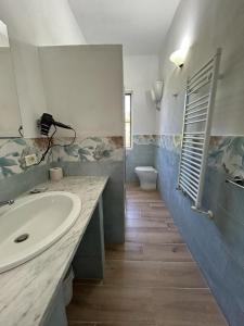 a bathroom with a sink and a toilet at Agriturismo Agrifoglio in Capalbio