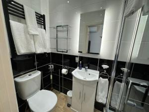 a bathroom with a toilet and a sink at The 25 Boutique B&B - Adults Only in Torquay +62 photos