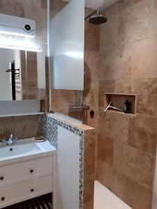 Ένα μπάνιο στο Appartement Au Murmure des Eaux à Fontaine-de-Vaucluse