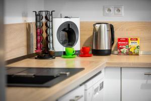 A kitchen or kitchenette at Skackavá - beautiful new apartment in direct centrum, 24h self check-in Még 12 kép