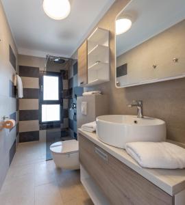 La salle de bains est pourvue d'un lavabo et de toilettes. dans l'établissement Grey House, à Bol