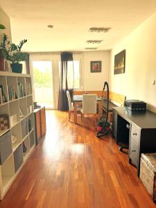 TV a/nebo společenská místnost v ubytování University Messe Apartment