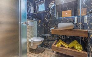 a bathroom with a toilet and a sink at Villa San Rocco Bed & Breakfast in Medulin