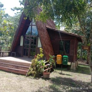 a small house with a tree at Pondok Wisata Eco village Malagufuk in Sorong