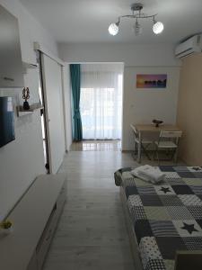 a room with a bed and a table in it at Dika Sofia Residence in Mangalia