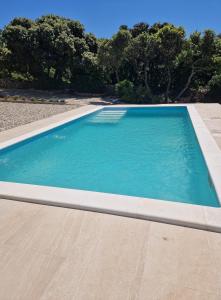 basen z błękitną wodą na dziedzińcu w obiekcie Holiday Home Movica w mieście Mandre