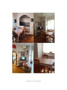 quatre photos différentes d'une cuisine et d'une salle à manger dans l'établissement Pitico port apartment, à Civitavecchia