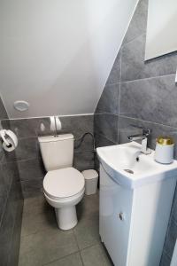 Koupelna v ubytování Domek nad morzem - Trzęsacz + 18 fotografií