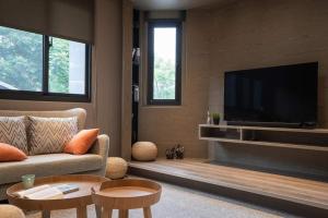 TV a/nebo společenská místnost v ubytování 李宿 花蓮包棟-市區溪畔民宿-附車位-按人數調配房間-每日限定一組客人