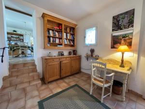 a home office with a desk and a window at Spectacular Views - Sablet in Sablet