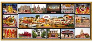 a collage of pictures of different cities and landmarks at Trilok Residency - Dashashwamedh Varanasi in Varanasi