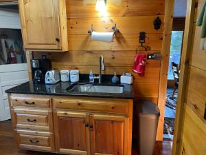 Kuchyň nebo kuchyňský kout v ubytování Moose Riverside Bungalow 3BR Home Old Forge NY