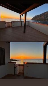 una vista sul tramonto dal balcone di una casa di Residenza sul Mare Baia Cornino a Custonaci