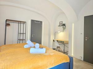Design I Gewölbe I sanierter Pferdestall I EuropaPark I Boxspring I Nespresso I Terrasse I Parkplatz客房内的一张或多张床位