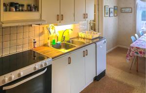 a kitchen with a sink and a counter top at 5 Bedroom Amazing Home In Kilsmo in Kilsmo +15 photos