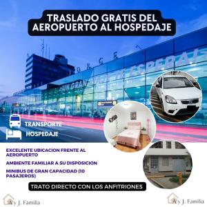een flyer voor een autoshow voor een gebouw bij "A y J Familia Hospedaje" - Free tr4nsfer from the Airport to the Hostel in Lima