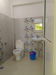 a bathroom with a toilet and a sink at Mangal homestay in Pokhara
