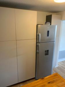 ル・プラ・ド・リにあるPrazdelysの冷蔵庫付きのキッチンが備わります。
