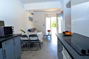 Kuchyň nebo kuchyňský kout v ubytování Corsicadream Barbicaja, superbe appartement dans villa, vue panoramique mer, piscine, proche Porticcio