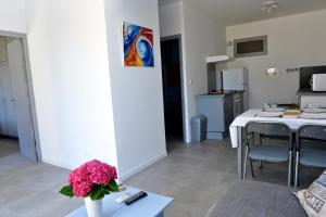 Kuchyň nebo kuchyňský kout v ubytování Corsicadream Barbicaja, superbe appartement dans villa, vue panoramique mer, piscine, proche Porticcio