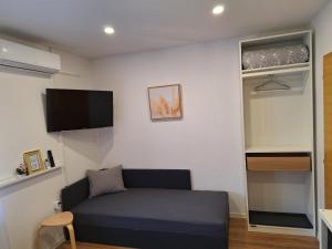 Televízia a/alebo spoločenská miestnosť v ubytovaní Apartments Poljanak