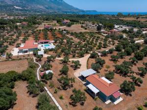 an aerial view of a house with a yard at Villa Elia Kefalonia by Olea Villas in Argostoli