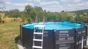 a large plunge pool with a ladder next to it at Gite La Belle Rose in Melay