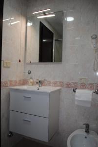 uma casa de banho com um lavatório e um espelho em Hotel Il Parco em Grosseto