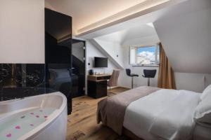 Posteľ alebo postele v izbe v ubytovaní Top rooms