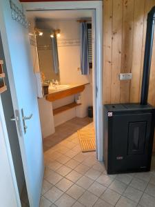 bagno con lavandino e piano cottura di La Chrisnie a Theux