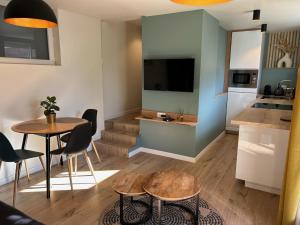 Televízia a/alebo spoločenská miestnosť v ubytovaní Appartement Proche Hôpital, Jardin privatif