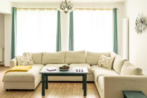 sala de estar con sofá y mesa en TACHE APARTMENTS 2, en Poiana Brasov