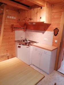 Kuchyň nebo kuchyňský kout v ubytování Stoderhütte