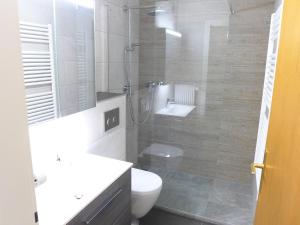 a bathroom with a toilet and a sink and a shower at Apartment Clairière des Barzettes B16 by Interhome in Crans-Montana