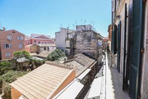 an overhead view of an alley with buildings at Patras Luxury Apartment in Corfu Town