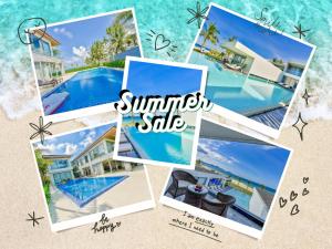 un collage de fotos de una villa en la playa en Golden Beachside Resort Danang, en Da Nang