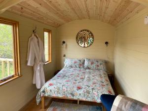 Krevet ili kreveti u jedinici u objektu Stylish Shepherds Hut with Amazing Views