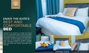a flyer for a hotel room with a bed at Elmorta Inn Tsholofelo Guesthouse in Gaborone