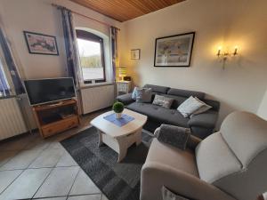 TV a/nebo společenská místnost v ubytování Haus Dorfschmiede, Whg Seehund