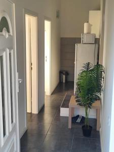 a room with a table and a potted plant at Green House apartments - two bedroom apartment in Sobra